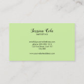 かわいいパンダのクマの淡い色の緑 名刺 (裏面)