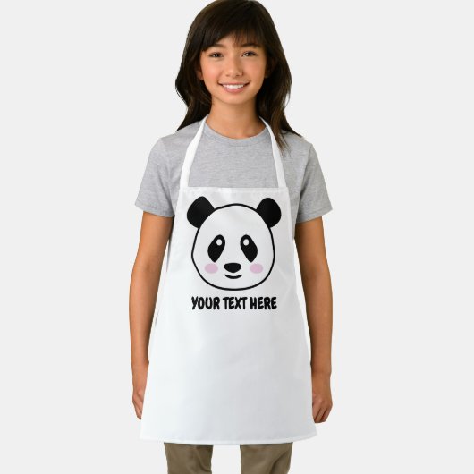 かわいいパンダのクマの漫画の子供の料理とベーキング エプロン (インサイチュ)