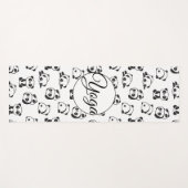 かわいいパンダのクマの白黒のパターン（片面） ヨガマット (正面(横))