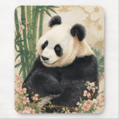 かわいいパンダのクマの竹芸術 マウスパッド (正面)