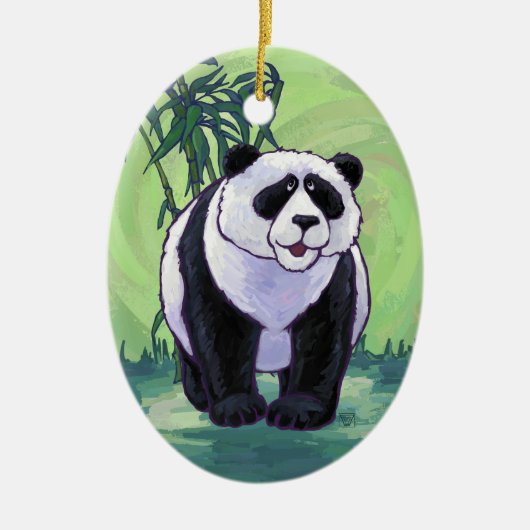かわいいパンダのクマの頭と尾の部屋の装飾 セラミックオーナメント (正面)