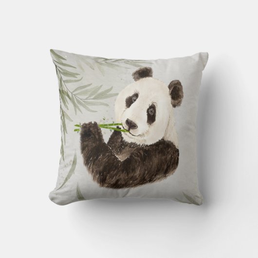 かわいいパンダのクマ動物の竹野生動物 クッション (正面)