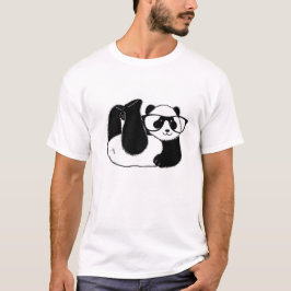 かわいいパンダのクマ眼鏡 Tシャツ