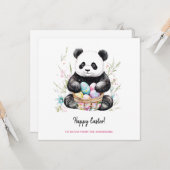 かわいいパンダのクマ素朴イースター カード (正面/裏面インサイチュ)