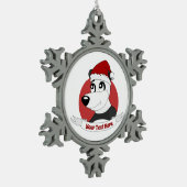 かわいいパンダのクマ雪片pのクリスマス漫画 スノーフレークピューターオーナメント (左)