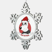 かわいいパンダのクマ雪片pのクリスマス漫画 スノーフレークピューターオーナメント (右)