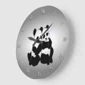 かわいいパンダのクマ ラージ壁時計 (傾斜)