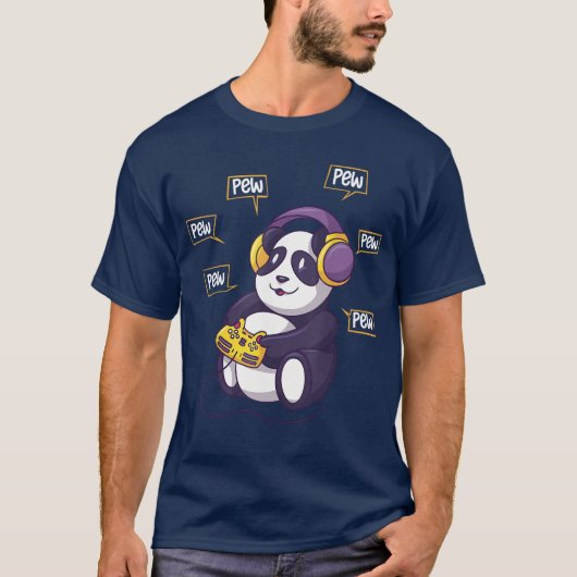かわいいパンダのゲーム Tシャツ (正面)