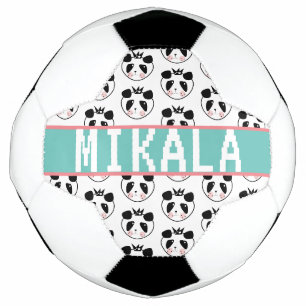 かわいいパンダのサッカー ファン 名前入り サッカーボール