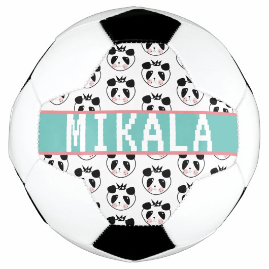 かわいいパンダのサッカー ファン 名前入り サッカーボール (正面)