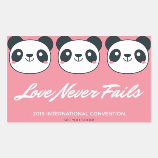 かわいいパンダのシール 長方形シール (正面)