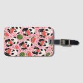 かわいいパンダのスイカの荷物タグ ラゲッジタグ (正面横)