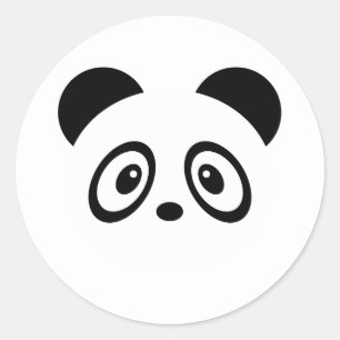 かわいいパンダのステッカー ラウンドシール