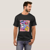 かわいいパンダのストロベリー・ミルクシェイク 日本のアニメ Tシャツ (正面フル)