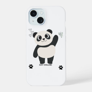 かわいいパンダのスマホケース - Just Chilling かわいいアニメ iPhone 15ケース