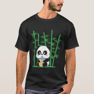かわいいパンダのタピオカティーパンダ Tシャツ
