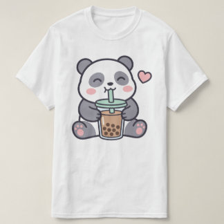 かわいいパンダのタピオカティーTシャツ Tシャツ