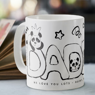 かわいいパンダのダディパーソナライズされたギフト コーヒーマグカップ