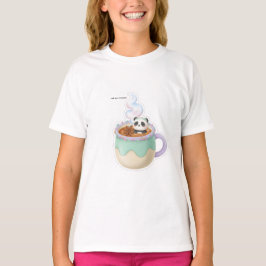 かわいいパンダのティーマグイラスト Tシャツ