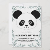 かわいいパンダのテーマの誕生日 招待状 (正面)