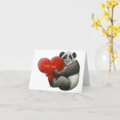 かわいいパンダのノートカード カード (黄色い花)