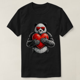 かわいいパンダのハートラブデザイン Tシャツ