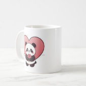 かわいいパンダのハート コーヒーマグカップ (正面左)
