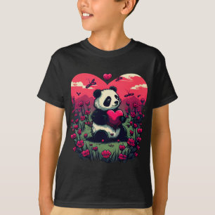 かわいいパンダのハート – バレンタインデーのプレゼント Tシャツ
