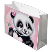 かわいいパンダのハート ラージペーパーバッグ (裏面アングル)