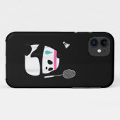 かわいいパンダのバドミントンのイラスト Case-Mate iPhoneケース (裏面(横))