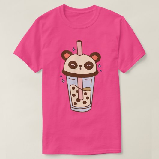 かわいいパンダのバブルティーかわいい衣装バブルティー Tシャツ (デザイン正面)