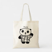 かわいいパンダのパンディの名前入り トートバッグ (裏面)