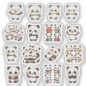 かわいいパンダのビニールステッカー シール (正面)