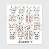 かわいいパンダのビニールステッカー シール (シート)