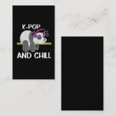 かわいいパンダのヘッドフォンポップ・アートの,韓国人の愛するK-ポップ・アートのミュージック 名刺 (正面/裏面)