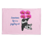 かわいいパンダのベアライフはジャグリングの演技だ 枕カバー (裏面)