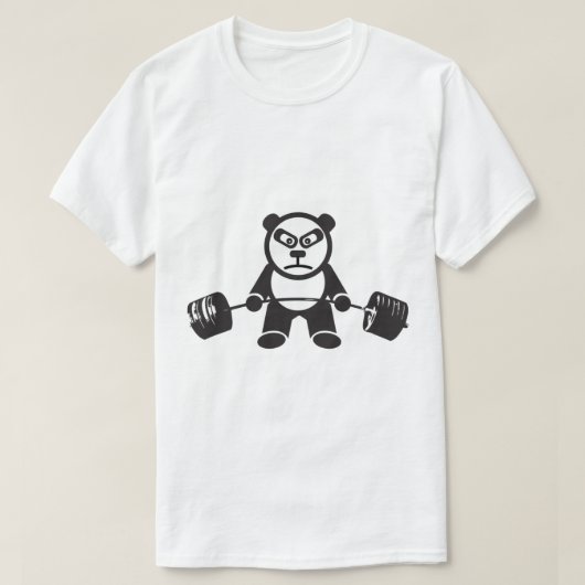 かわいいパンダのベアーウェイトリフティング – Deadlift Tシャツ (デザイン正面)