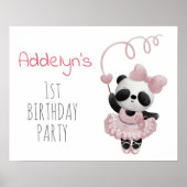 かわいいパンダのベアーガールの誕生日 ポスター (正面)