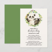 かわいいパンダのベイビーシャワーブック 赤ちゃんのカード エンクロージャーカード (正面/裏面)