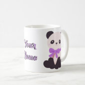 かわいいパンダのベージュボウマグ コーヒーマグカップ (正面右)