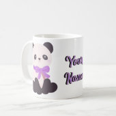 かわいいパンダのベージュボウマグ コーヒーマグカップ (正面左)
