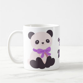 かわいいパンダのベージュボウマグ コーヒーマグカップ