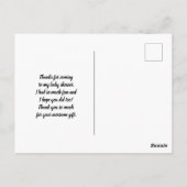 かわいいパンダのペア水色ありがとうはがき ポストカード (裏面)