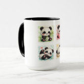 かわいいパンダのマグカップ 水彩画風 マグカップ (正面左)