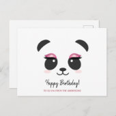 かわいいパンダのラッシュハッピーバースデー パーソナライズされた ポストカード (正面/裏面)