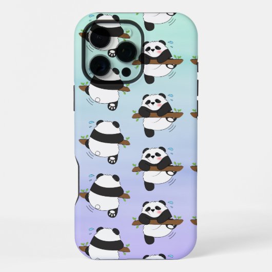 かわいいパンダの両面デザイン iPhoneケース (裏面)