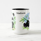 かわいいパンダの名前をカスタムするのマグ マグカップ (中央)