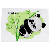 かわいいパンダの名前をカスタムするの大きいギフトバッグ ラージペーパーバッグ (裏面)