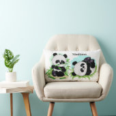 かわいいパンダの名前をカスタムするの装飾用クッション ランバークッション (椅子)