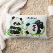 かわいいパンダの名前をカスタムするの装飾用クッション ランバークッション (ブランケット)
